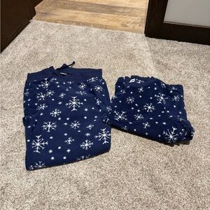 Navy Snowflake Fleece Pajama Set
